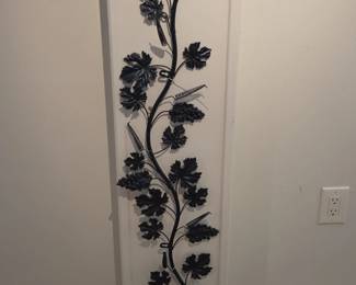 Wrought Iron Grapevine and Leaf Wall Art with Spring Accents