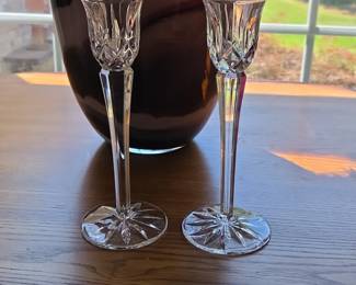 Crystal Taper Candle Holders, Set of , Made in Germany