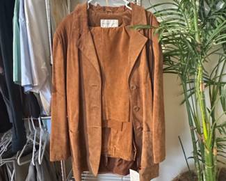Margaret Godfrey Suede Blazer and Pants Set