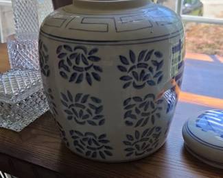 Vintage Blue and White Double Happiness Ginger Jar