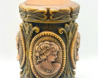 Made In Japan Vintage Pillar Candle With Victorian Style Woman