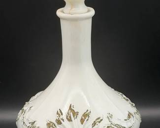Antique Milk Glass Vanity Decanter Barber Bottle