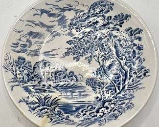 1970s Wedgwood Transferware Countryside 5 1/4” Porcelain China — Blue & White Pottery