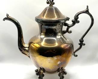 11” Silver on Copper Antique Birmingham Silver Company Teapot
