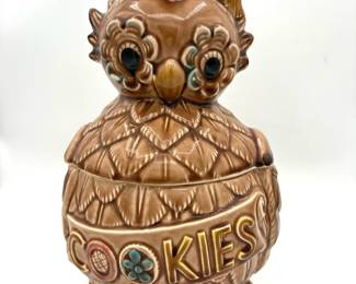Ceramic Owl Cookie Jar Japan
