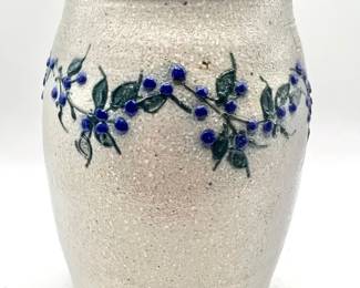 2003 Salmon Falls Stoneware — Handpainted Blueberry Vine Pottery