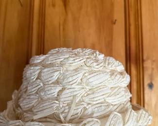 1950's 60's Straw Ladies Vintage Hat ivory color