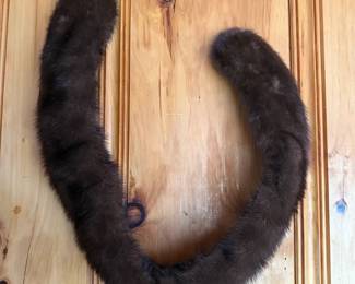 vintage 1980s handmade brown mink fur stole