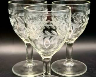 (3) Anchor Hocking "AHC55" stemmed cordial wine glasses