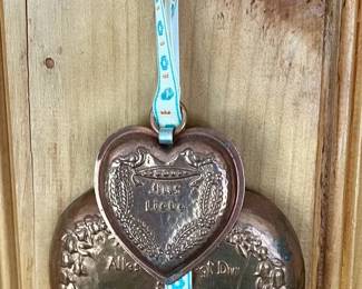 Copper Heart-Shaped Molds with German Inscriptions (3)