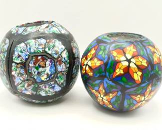 (2) Vintage Mosaic Candles