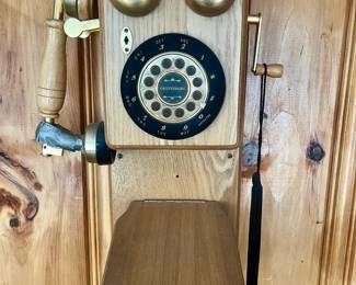 Bell Equipment Wooden Wall Telephone