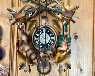 Painted Wooden Cuckoo Clock
