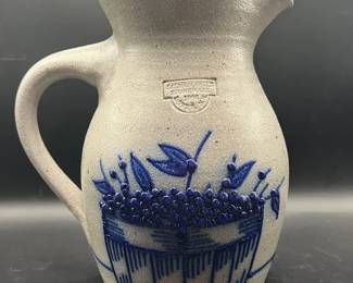 1998 Salmon Falls Stoneware Blueberry Basket Pottery Pitcher