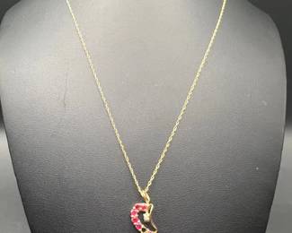 10K Gold Jewelry with Gemstone Heart Pendant — Imperfect