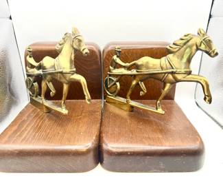 (2) Stamped vintage Cornwall Wood Products bookends