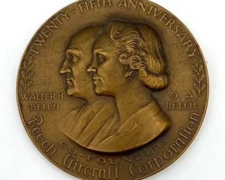 25th Anniversary Bronze Commemorative Coin for Beech Aircraft Corporation