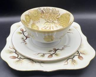1958 Narumi China “Shasta Pine” Teacup, Saucer, & Salad Plate