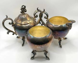 (3) Antique Birmingham Silver Company Pieces incl. Sugar & Creamer