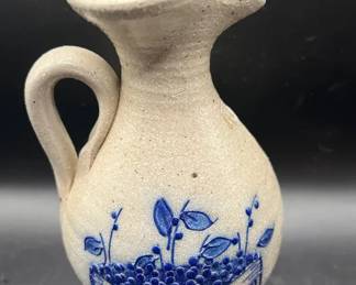 1998 Salmon Falls Stoneware Blueberry Basket Pottery Pitcher