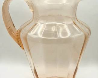 Pink Depression Glass Pitcher — Vintage