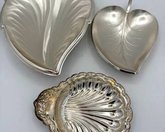 Leaf and Shell Silverplated Trays