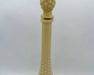 Empoli Mid-Century Hobnail Custard Glass Genie Bottle Decanter