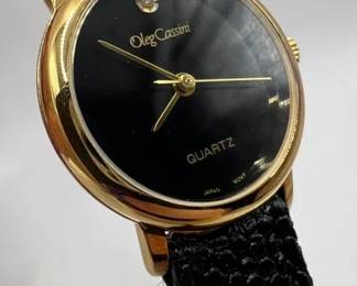 Oleg Cassini Diamond Leather Watch in Original Case