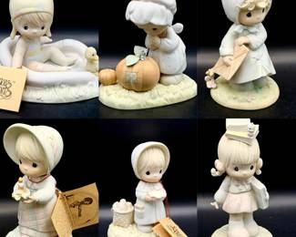 (6) Precious Moment Figurines-November, September, August, December, March, October