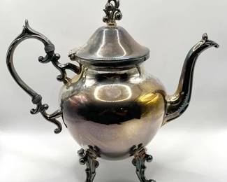 10” Silver on Copper Antique Birmingham Silver Company Teapot