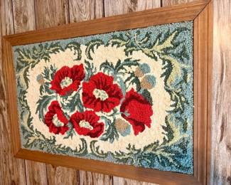 Vintage Hand Hooked Rug Wall Art