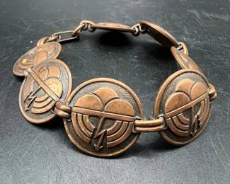 Thunderbolt & Lightning Jewelry — Vintage Copper Disc Link 7 1/2” Bracelet