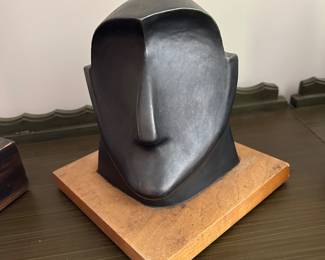 Modernist Abstract Mask Bust - Henry Moore Style