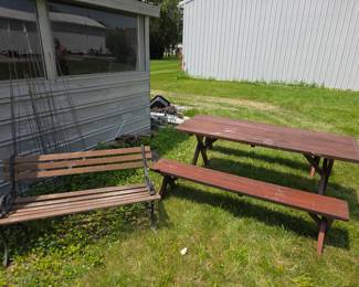 Redwood Patio Set Outdoor Bench