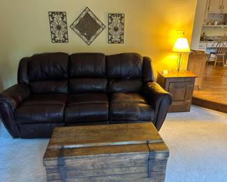 Lane distressed reclining sofa