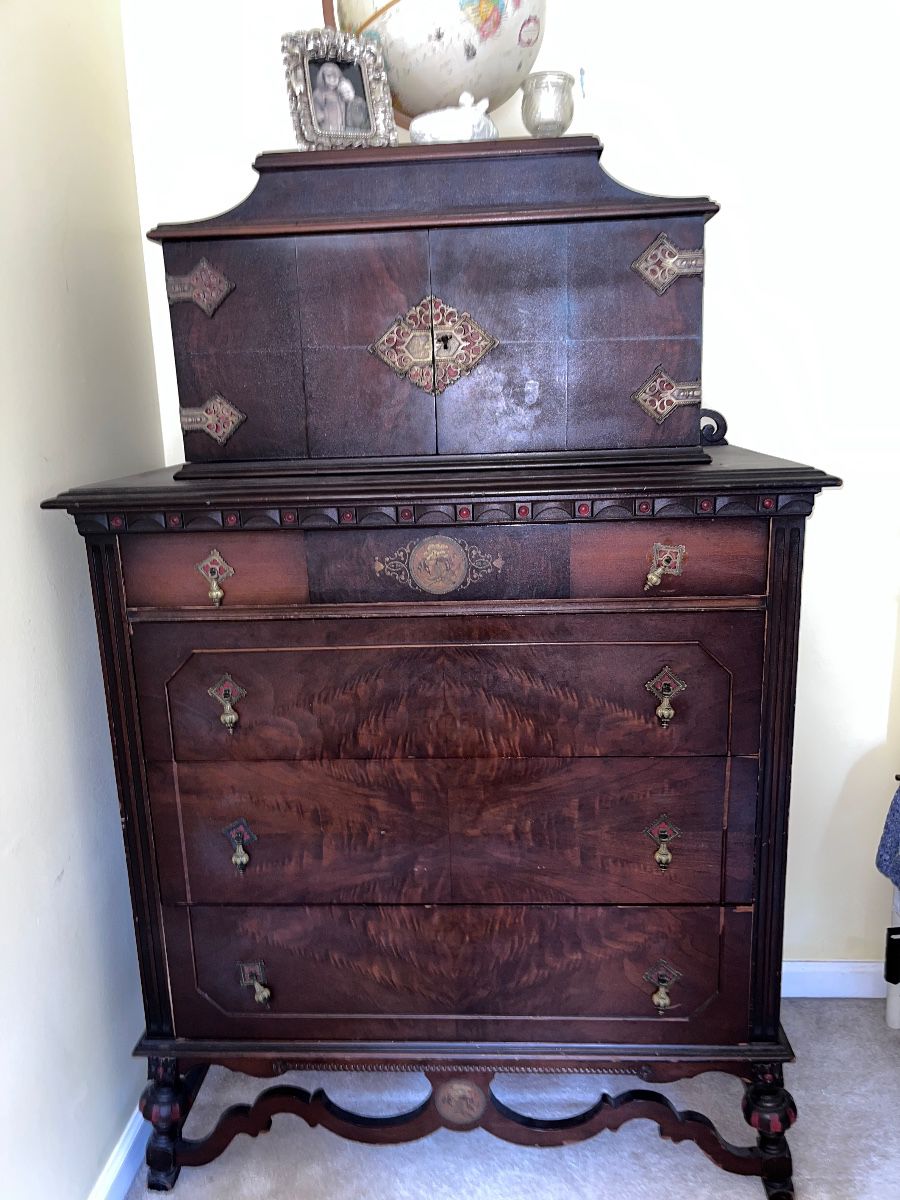 Antique Victorian Burlwood Chest