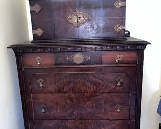 Antique Victorian Burlwood Chest