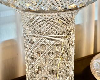 American Brilliant Cut Glass Vase (signed)