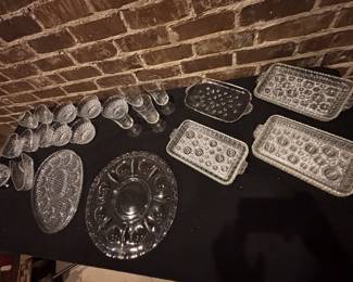 VINTAGE CRYSTAL FOSTORIA STEMWARE, SERVING WARE, BOWLS, PLATTERS, VASES, GLASSWARE
