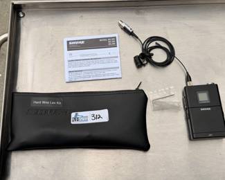 Shure UR1 Wireless Bodypack Transmitter - L3 Band: 638-698 MHz w/ Shure Lav Mic + Leather Pouch