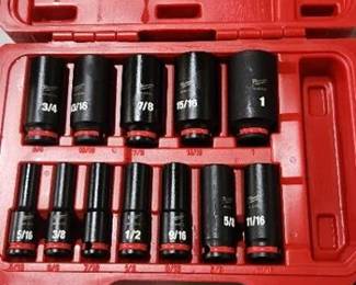 Milwaukee Electric - 12PC IMP Duty 3/8DR SAE DP 6-PT Socket Set