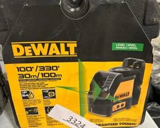DEWALT 100 ft. Green Self-Leveling Cross Line Laser Level with (3) AA Batteries & Case