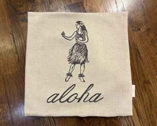 M27 - $20. SoHa Living Pillow Cover Set. Hula Girl. Measures 12" x 20" & 17" square.