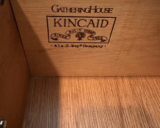 M12 - $125. Kincaid Dresser. 6 drawers all slide easily. Very minor scratches on the top. Measures 36" x 19" x 48" tall.