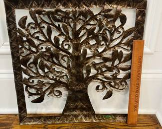 M33 - $50. Vintage Metal Tree of Life by Jhonson Augustin. Measures 17.25" square.