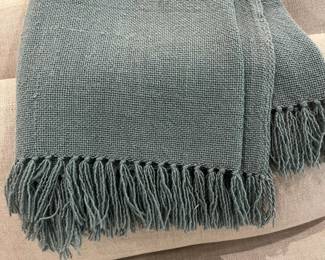 M25 - $30. Crate & Barrel Casual Textured Fringe Throw. Measures 70" x 40".