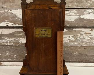 M20 - $75. Antique Gilbert Calpe Mantle Clock. Measures 12" x 19.75" tall. Untested.