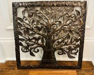 M33 - $50. Vintage Metal Tree of Life by Jhonson Augustin. Measures 17.25" square.