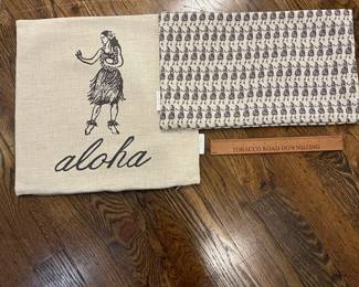 M27 - $20. SoHa Living Pillow Cover Set. Hula Girl. Measures 12" x 20" & 17" square.
