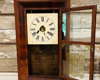 M32 - $40. Jerome & Co. New Haven Conn. Thirty Hour Clock. Missing pendulum - untested.